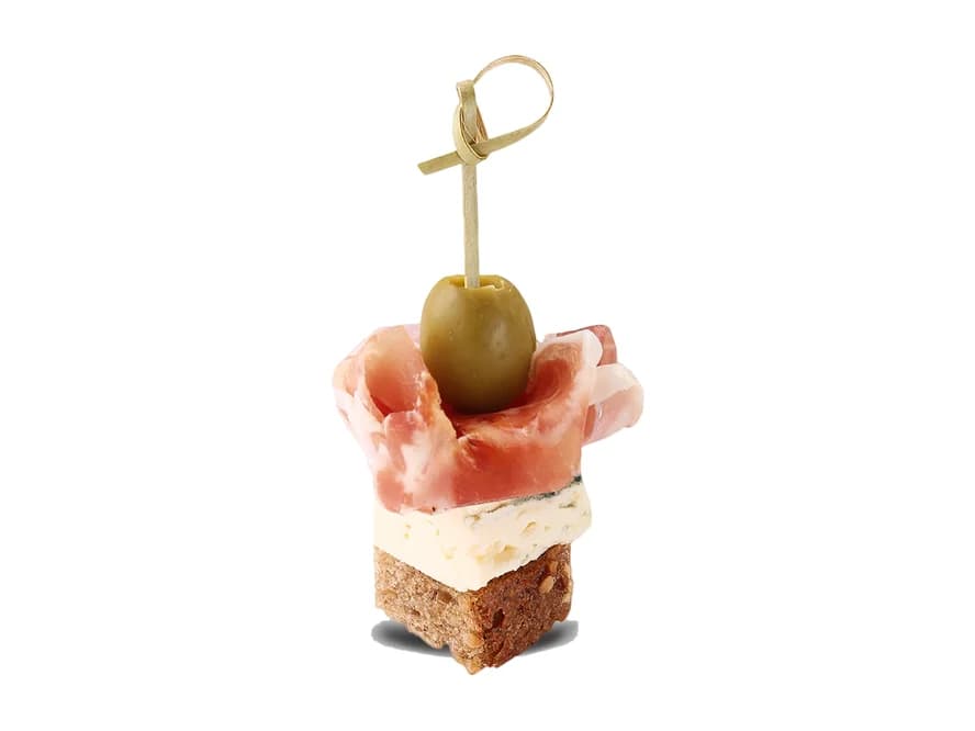 Canapé cu prosciutto și gorgonzola