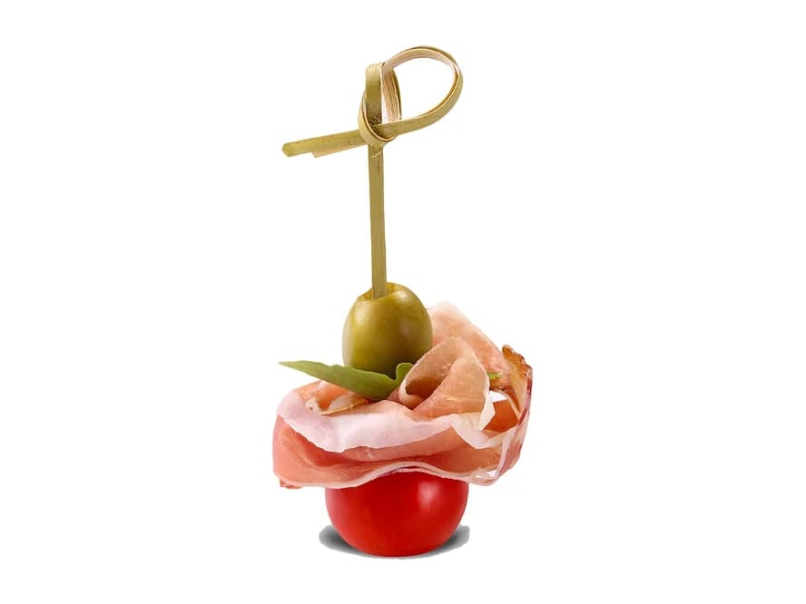 Canapé cu prosciutto și cherry