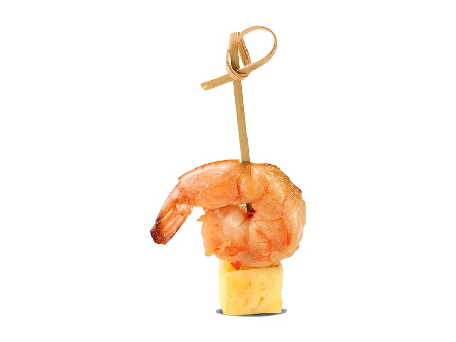Canapé cu creveți și ananas