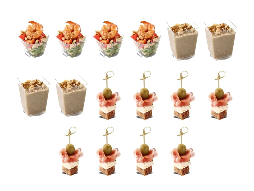 Platou de verrine și canapé pentru 2–6 persoane