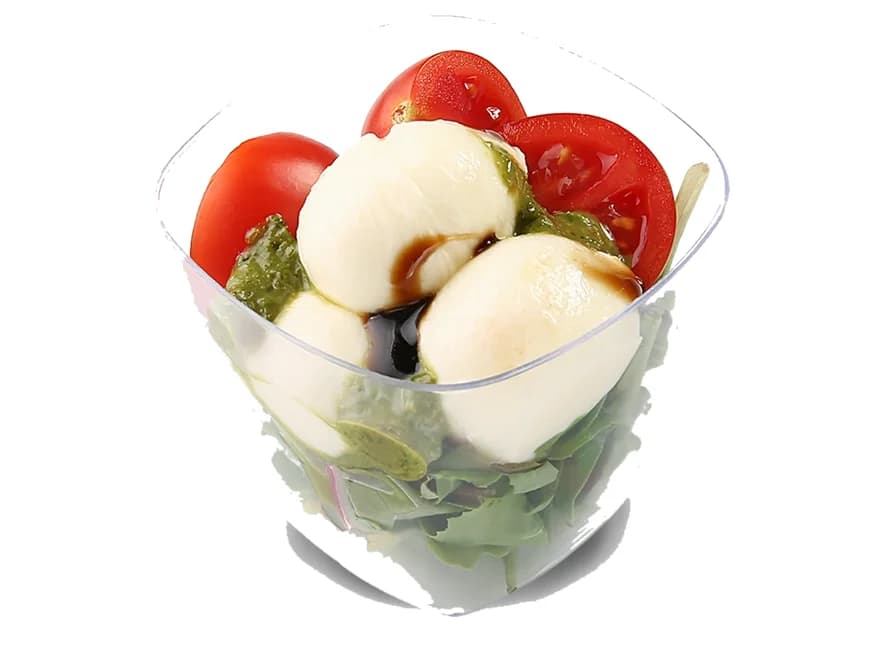 Cherry cu mozzarella și pesto